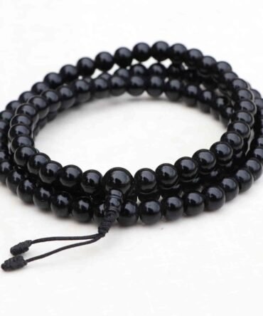 Black Onyx Mala Beads Necklace – Beads for Grounding and Protection